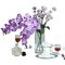 Graceful Silk Orchid Flower Stems: Set of 2, 40-Inch Artificial Centerpieces